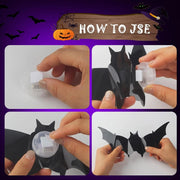 SpookyNest™ 3D Bat Wall Decor – Purple LED Halloween Night Light