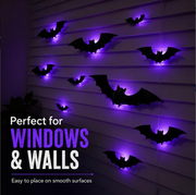 SpookyNest™ 3D Bat Wall Decor – Purple LED Halloween Night Light